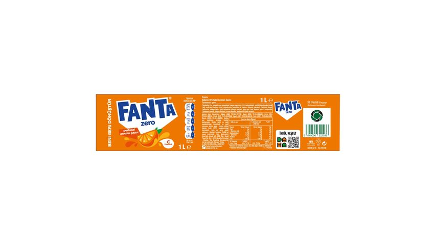 Fanta Zero Orange Flavored Soda 1 L