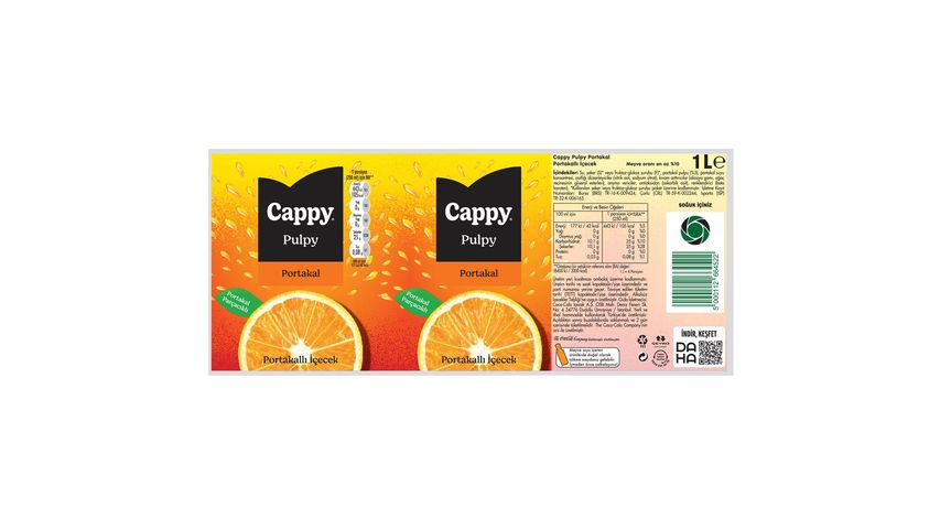 Cappy Pulpy Portakal 1 L