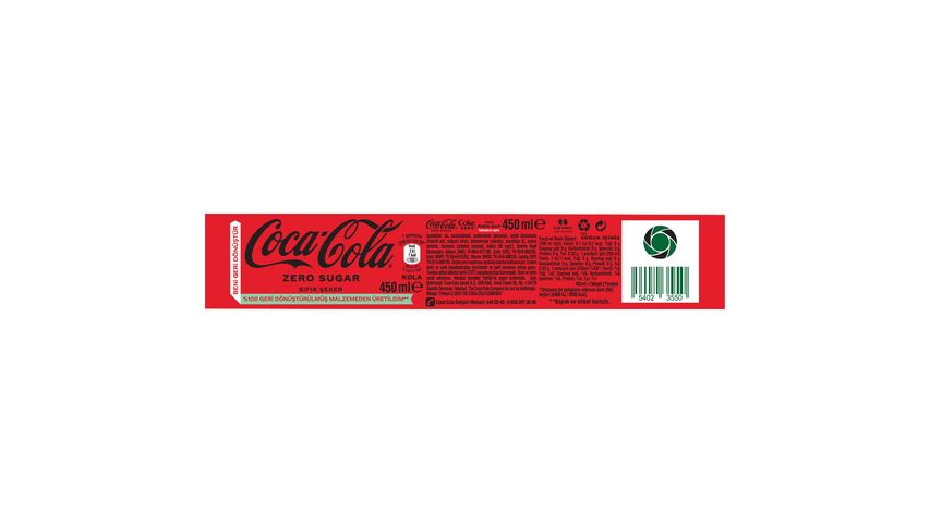 Coca-Cola Zero Sugar Pet Şişe 450 ml