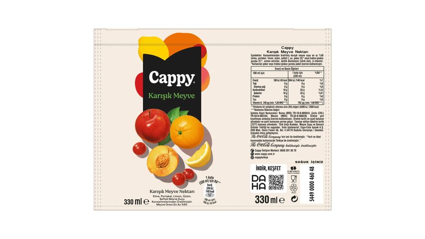 Cappy Mixed Fruit Juice Box 330 ml