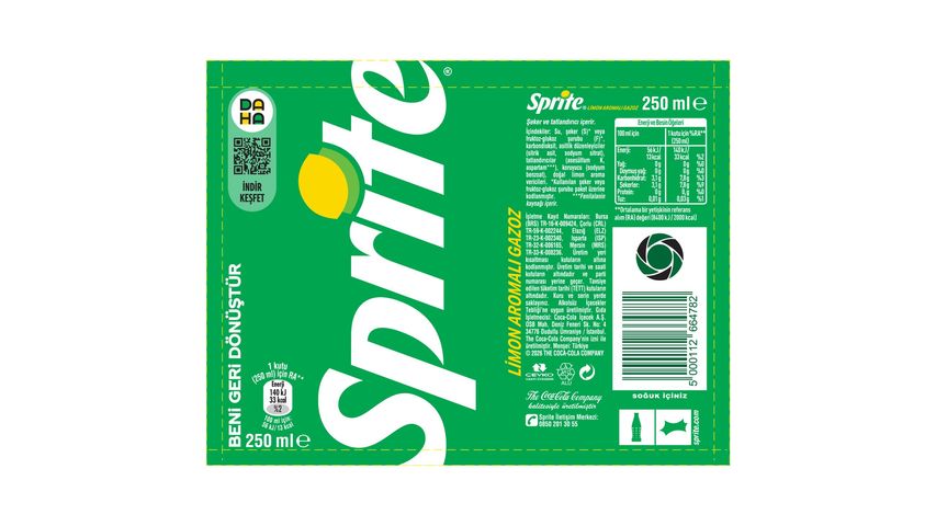 Sprite Gazoz Kutu 250 ml
