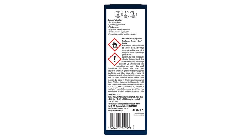 Glade Aromaterapi Çubuklu Oda Kokusu Zen 80 ml
