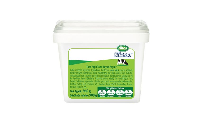 Sütaş Süzme Beyaz Peyni̇r 900 g