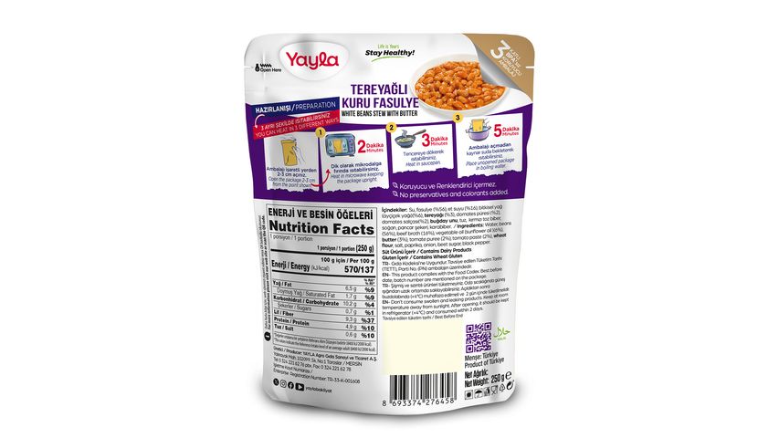 Yayla Tereyağlı Kuru Fasulye 250 g