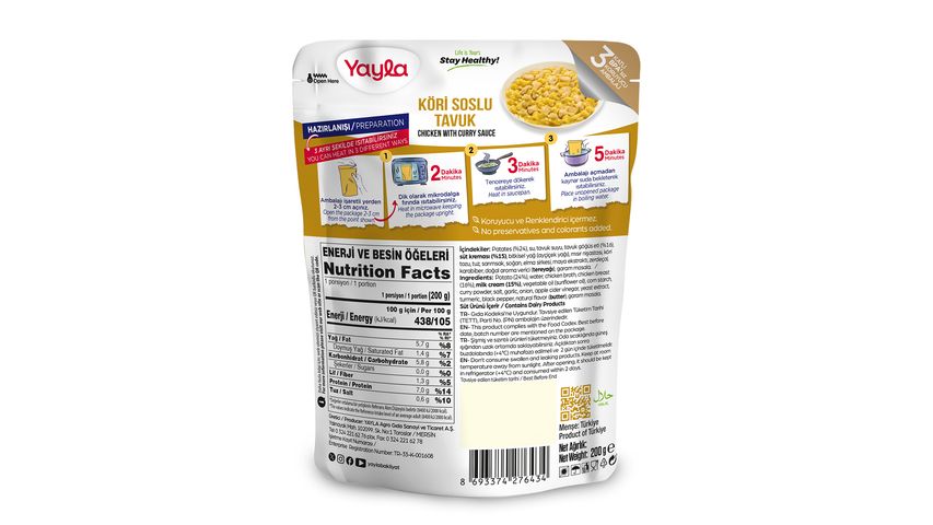 Yayla Köri Soslu Tavuk 200 g