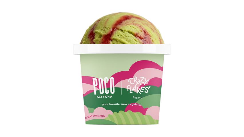 Crazy Flakes X Poco Çilekli Matcha Dondurma 180 ml