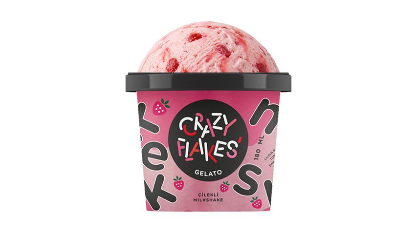 Crazy Flakes Çilekli Milkshake Dondurma 180 ml