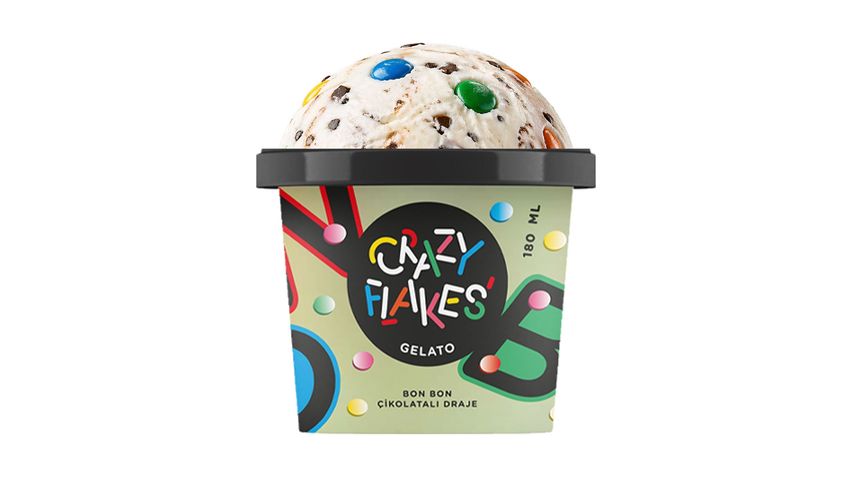 Crazy Flakes Gelato Bon Bon Chocolate Dragee Ice Cream 180 ml