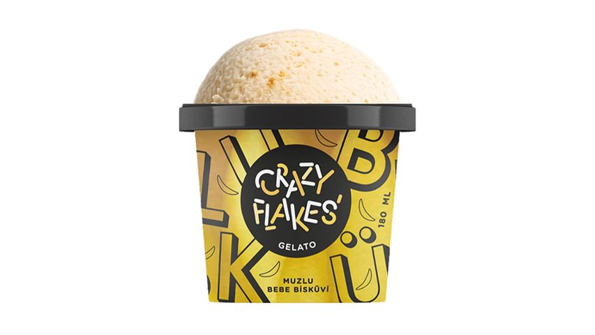 Crazy Flakes Gelato Banana & Baby Biscuit Ice Cream 180 ml