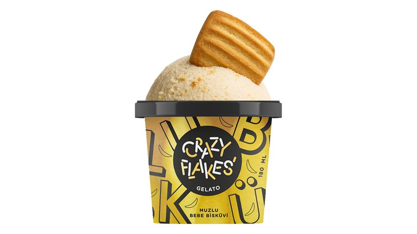 Crazy Flakes Gelato Banana & Baby Biscuit Ice Cream 180 ml