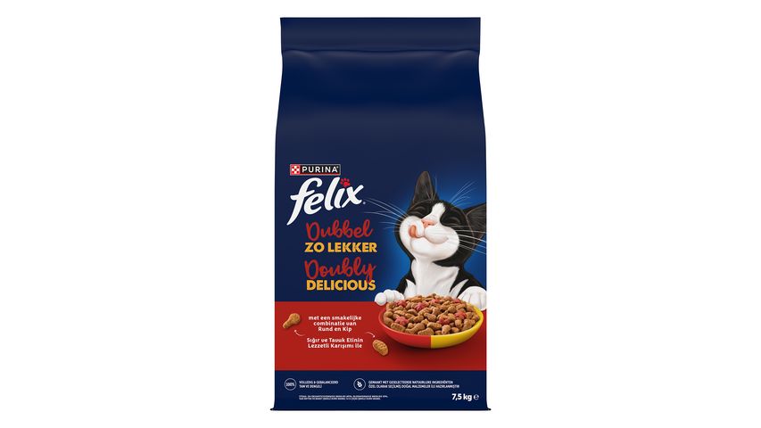 Felix Doubly Delicious Çifte Lezzet Sığır Etli Kuru Kedi Maması 7.5 kg