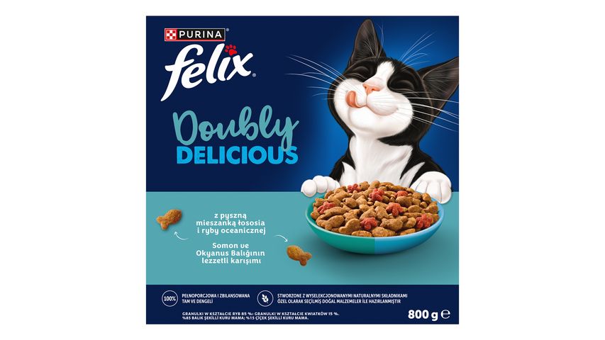 Felix Doubly Delicious Çifte Lezzet Balıklı Kuru Kedi Maması 800 g