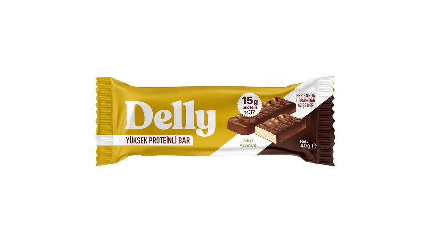 Delly Muz Aromalı Çikolata Kaplı Yüksek Protein Bar 40 g