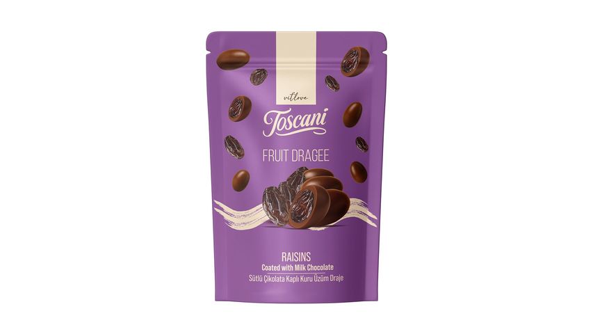 Toscani Sütlü Çikolata Kaplı Kuru Üzüm Draje 60 g