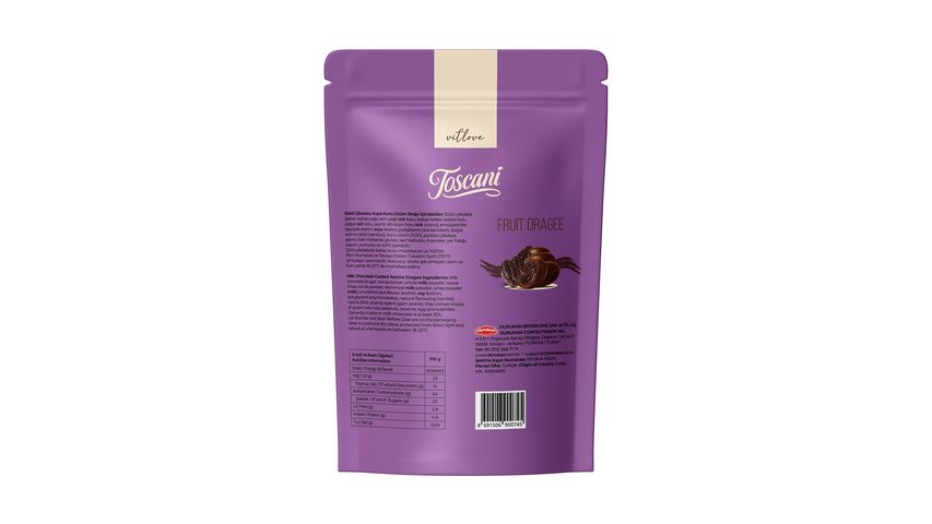 Toscani Sütlü Çikolata Kaplı Kuru Üzüm Draje 60 g