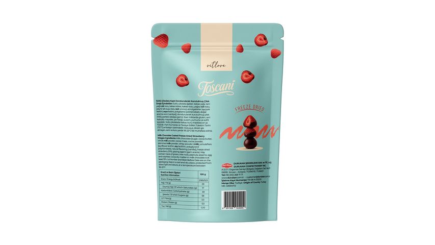 Toscani Milk Chocolate Coated Freeze-Dried Strawberry Dragees 60 g