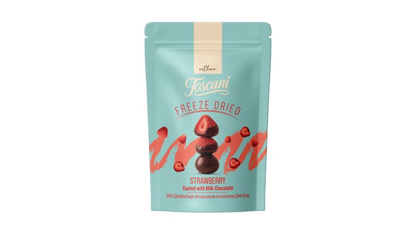 Toscani Milk Chocolate Coated Freeze-Dried Strawberry Dragees 60 g