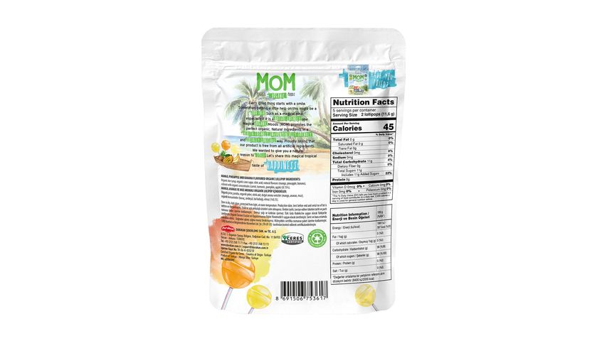 Mom Organic Tropical Lollipop 58 g