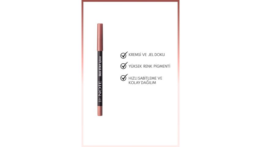 Note Silk Stay Lipliner 04 Berry Rose Waterproof Silky Lip Pencil (Nude)