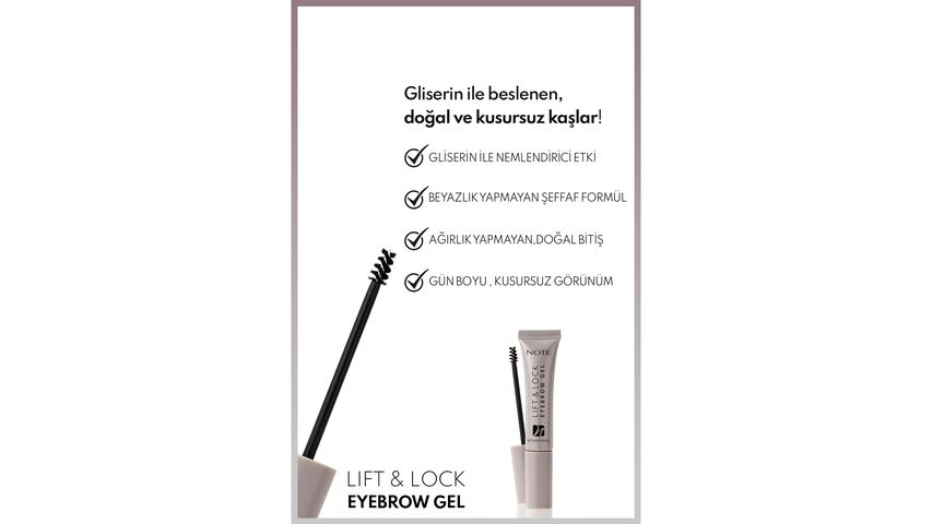 Note Lift & Lock Eyebrow Gel – Şeffaf Kaş Sabitleyici Jel