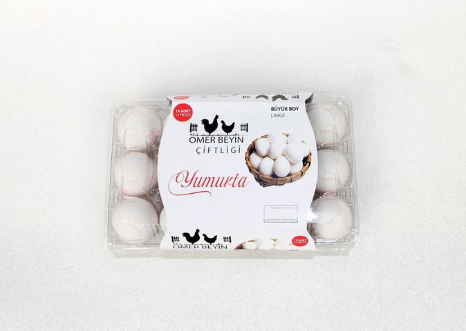 Omer Bey's Farm Large White Eggs 15-Pack