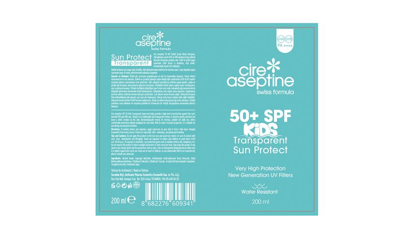 Cire Aseptine SPF 50 Transparent Aerosol Sunscreen 200 ml