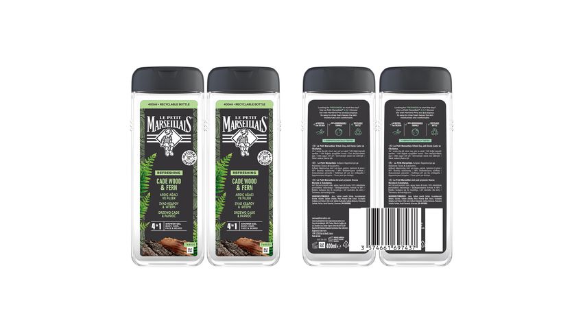 Le Petit Marseillais Cade Wood & Fern Shower Gel 2 x 400 ml