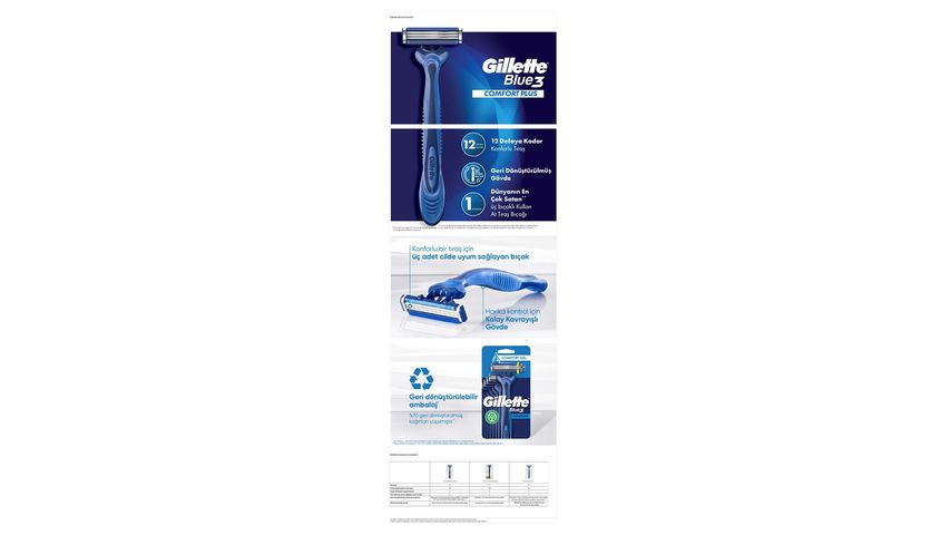 Gillette Blue3 Comfort Disposable Razor 8 Pieces