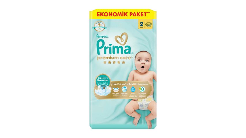 Pampers Premium Care Diapers Size 2 60 Count Economy Pack