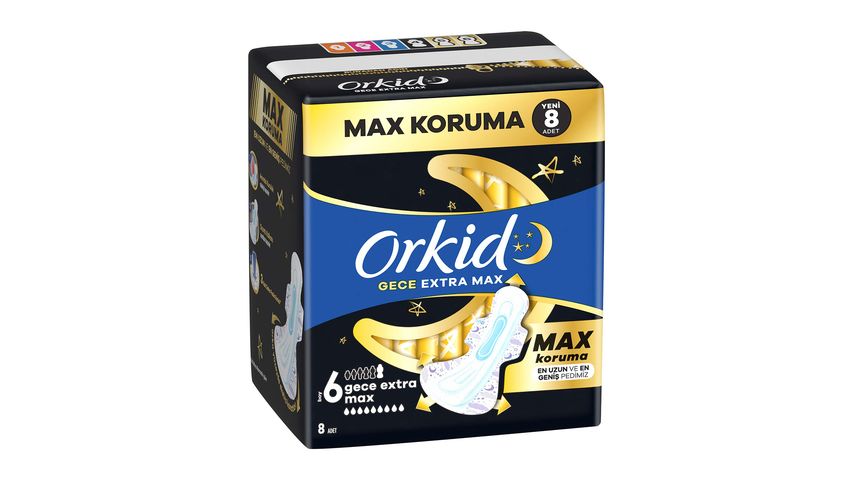 Orkid Ultra Ekstra Dörtlü Paket Gece Ekstra Max 8 Adet