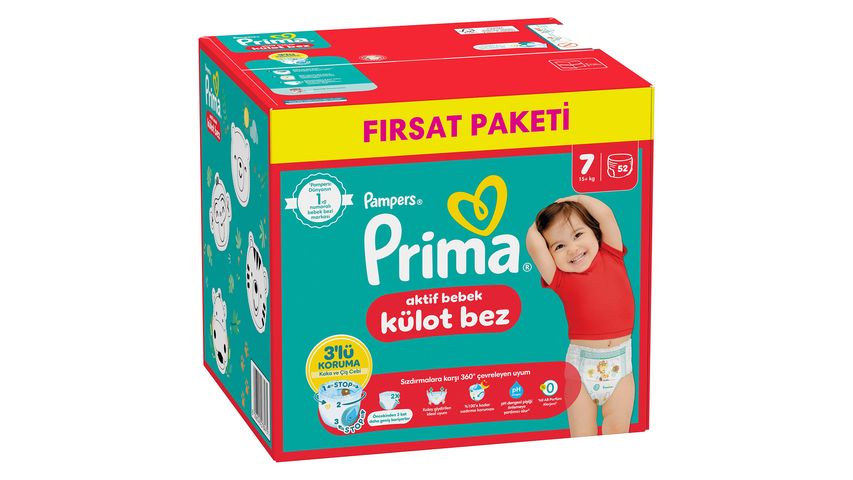 Prima Külot Bebek Bezi 7 Beden 52 Adet XX Large Fırsat Paketi