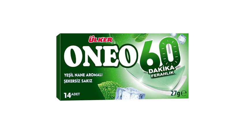 Ülker Oneo 60 Minutes Spearmint Flavored Sugar-Free Gum 27 g