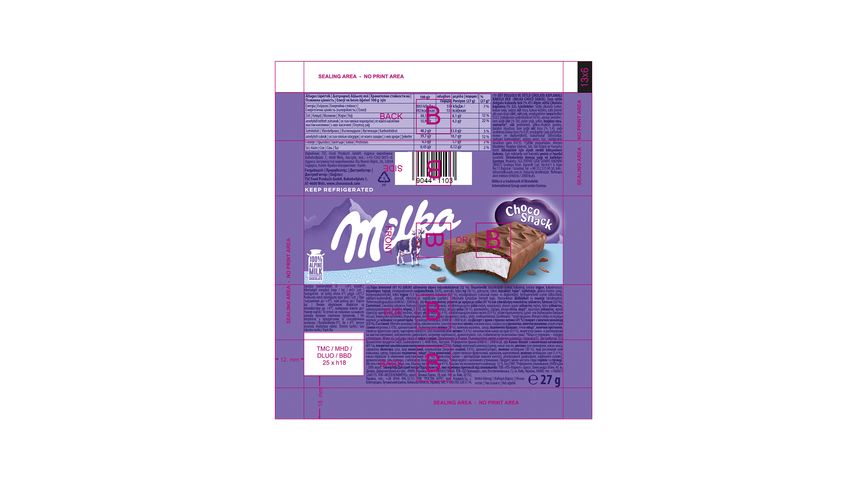 Milka Choco Snack Sütlü Çikolata Kaplı Dolgulu Kakaolu Kek 27 g