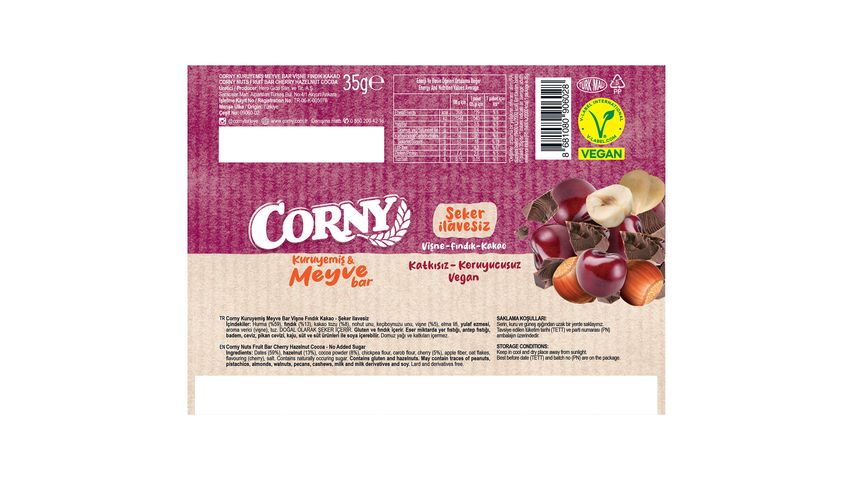 Corny Vişne & Fındık & Kakoulu Meyve Bar 35 g