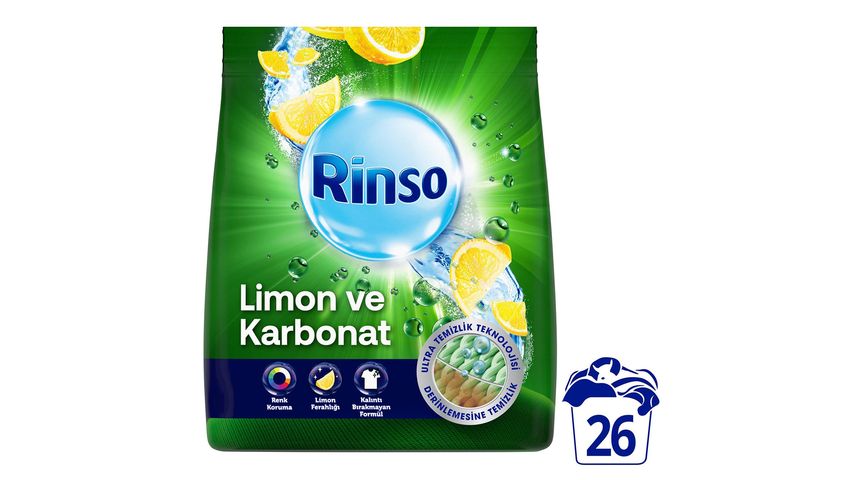 Rinso Limon ve Karbonat Renkliler & Beyazlar İçin Toz Deterjan 4 kg