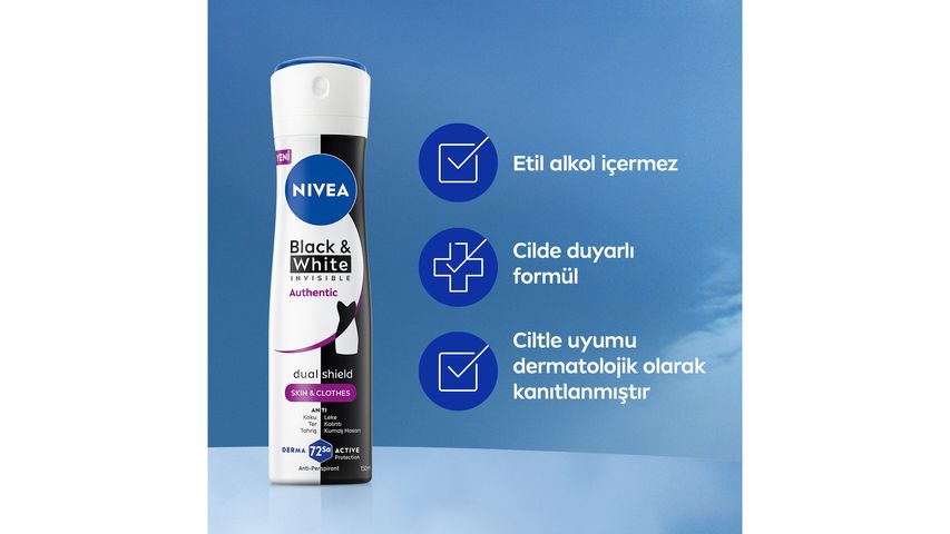 NIVEA Women Black & White Invisible Authentic Spray Deodorant 150 ml