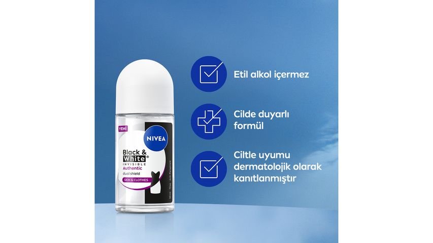 Nivea Women Black & White Invisible Authentic Roll-On Deodorant 50 ml