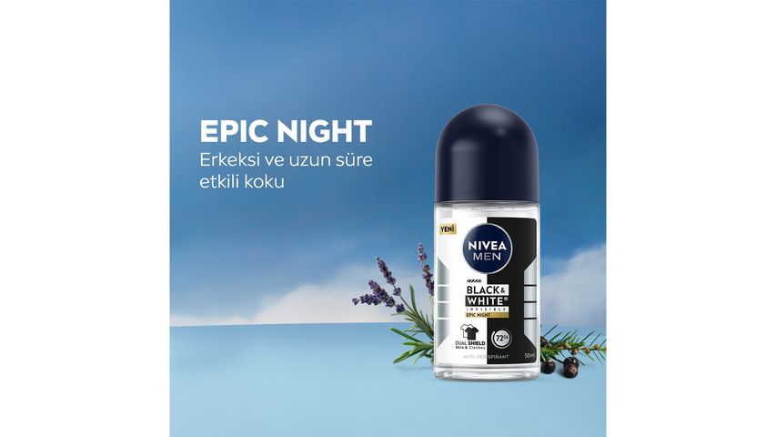 Nivea Men Black & White Invisible Epic Night Roll-On Deodorant 50 ml