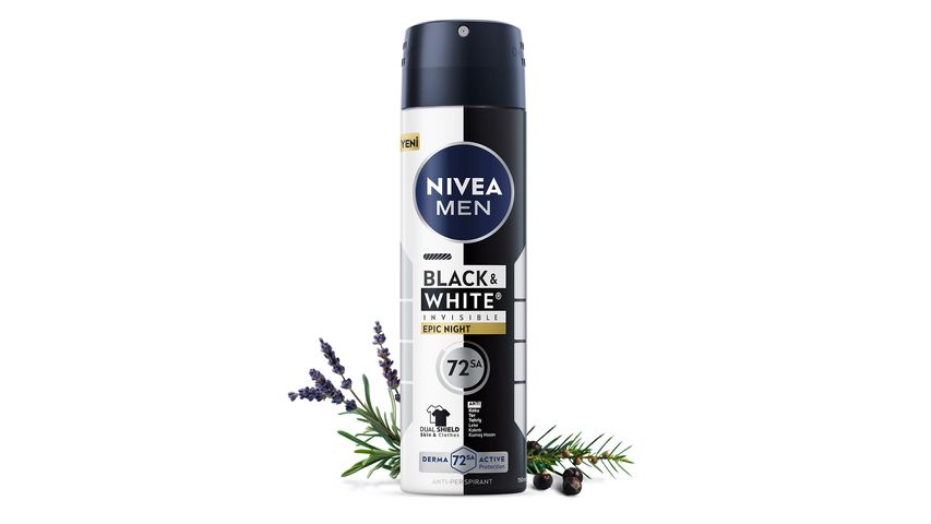 Nivea Men Black & White Invisible Epic Night Anti-Perspirant Spray Deodorant 150 ml
