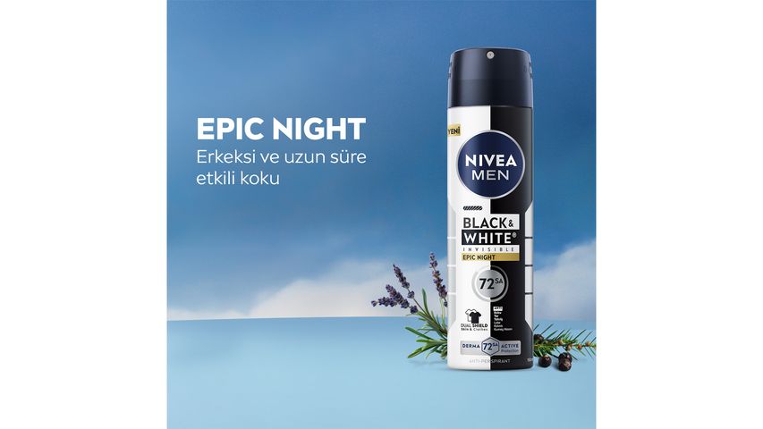 Nivea Men Black & White Invisible Epic Night Anti-Perspirant Spray Deodorant 150 ml