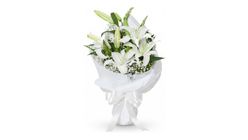 Beyaz Lilyum Çiçek Buketi 45 cm