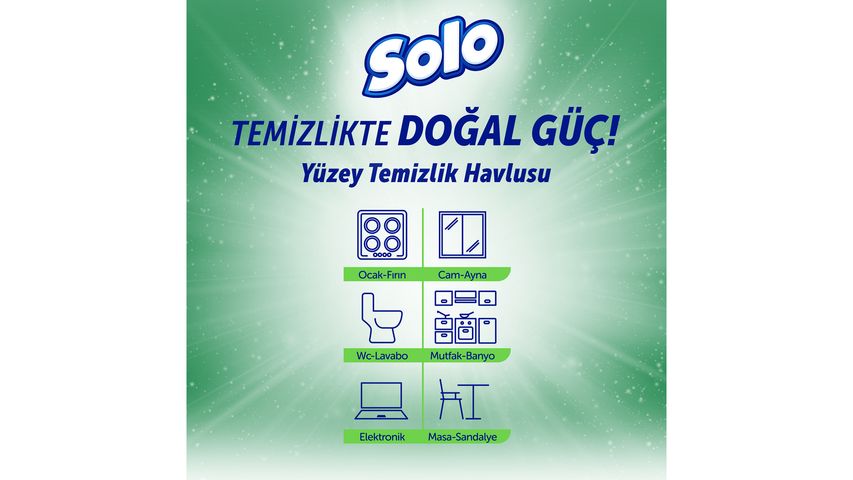 Solo Okaliptus & Çam Kokulu Travel Yüzey Temizlik Havlusu 15’li