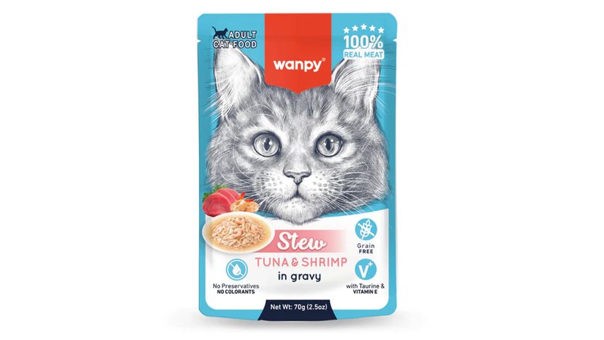 Wanpy Güveç Ton Balık & Karidesli Yaş Kedi Maması 70 g