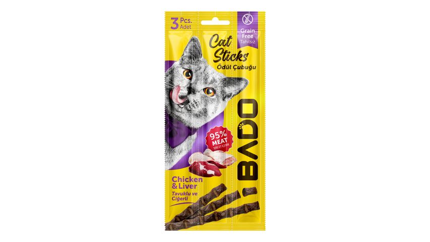 Bado Kedi Tavuklu & Ciğerli Ödül Çubuğu 3 x 5 g