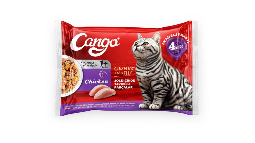 Cango Tavuklu Yaş Yetişkin Kedi Maması 4 x 80 g