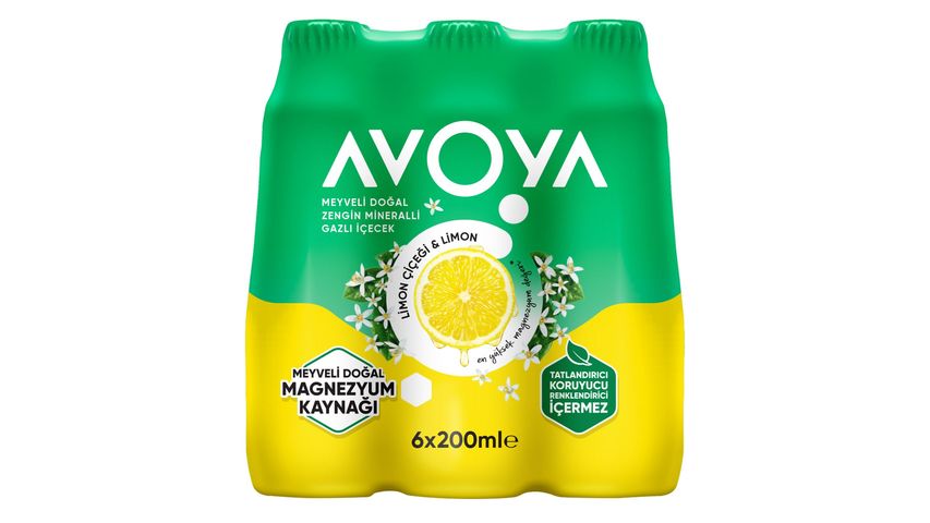 Avoya Limon & Limon Çiçeği Maden Suyu 6 x 200 ml