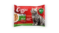 Cango Sığır Etli Yaş Yetişkin Kedi Maması 4 x 80 g