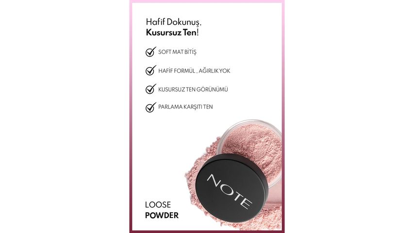 Note Loose Powder Makyaj Sabitleyici Matlaştırıcı Toz Pudra - 05 Pink