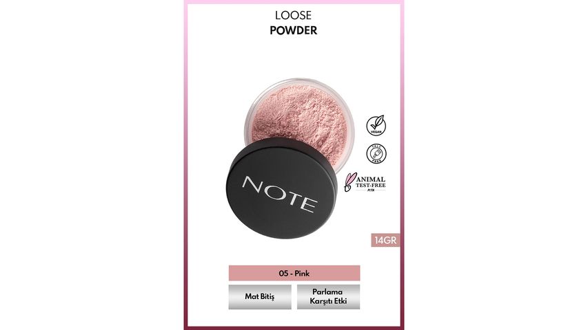Note Loose Powder Makyaj Sabitleyici Matlaştırıcı Toz Pudra - 05 Pink