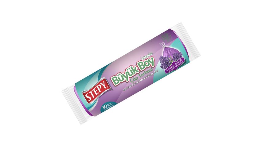 Stepy Drawstring Large Lavender Scented Trash Bags 10 Pack